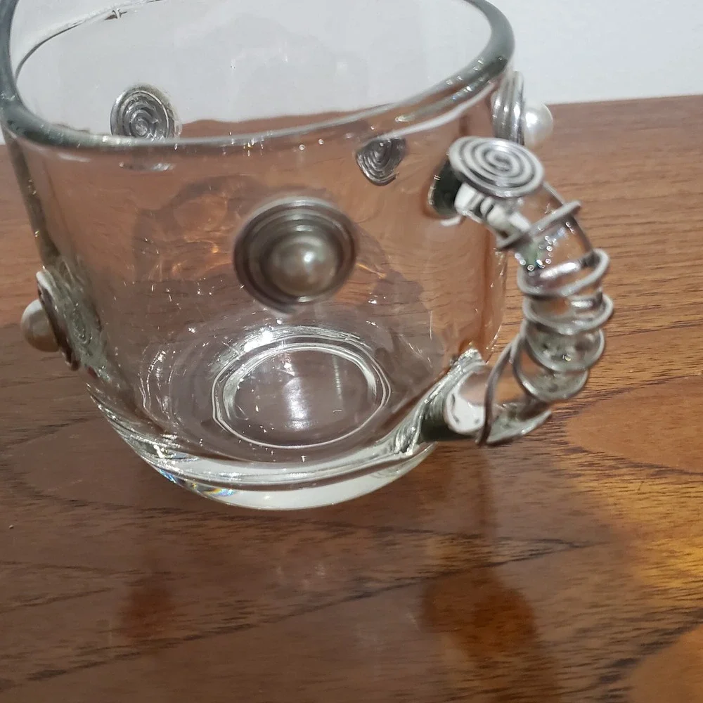 Vintage Clear‎ Anchor Hocking Creamer and Sugar dish with Lid wire wrap spirals